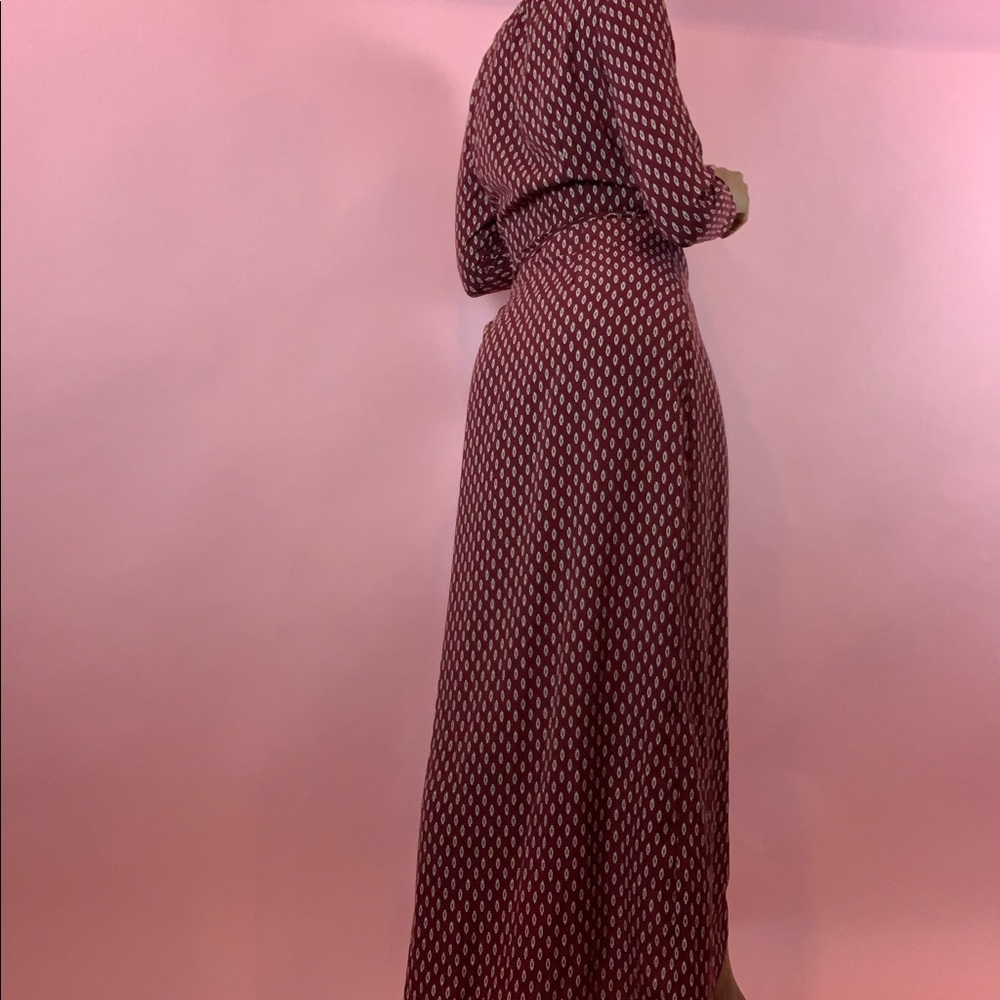 Lulus Wine Red Long Sleeve Wrap Midi Dress… - Picture 3 of 4